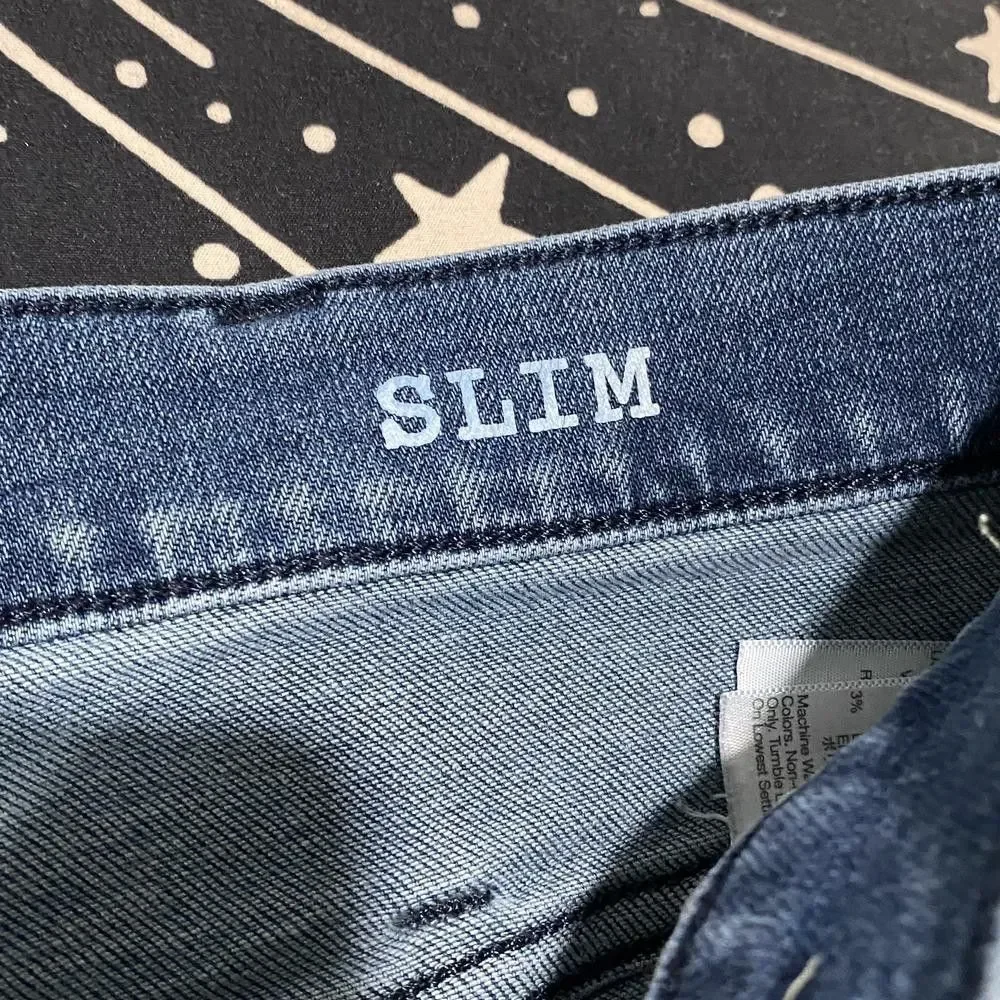 Madewell Straight Jeans Men's 38x32 Blue Cotton Denim Slim Fit Workwear Stretch